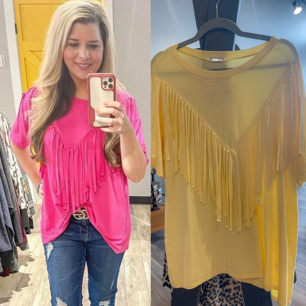 Yellow Fringe Top BAAK Boutique