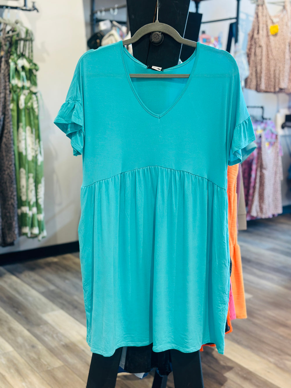 Ruffle Sleeve Baby Doll Dress