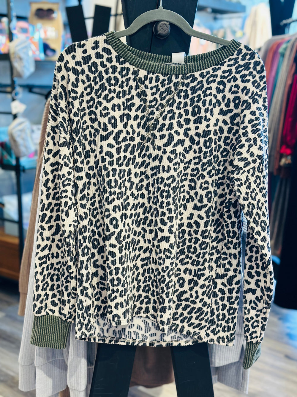 Ribbed Animal Print Top