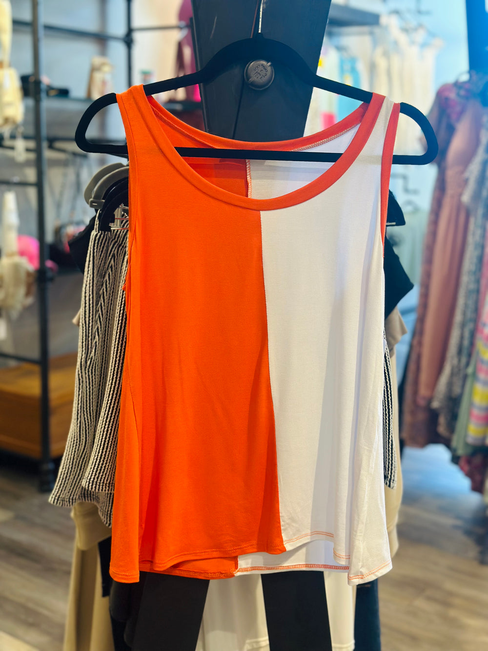 Orange and White Tank