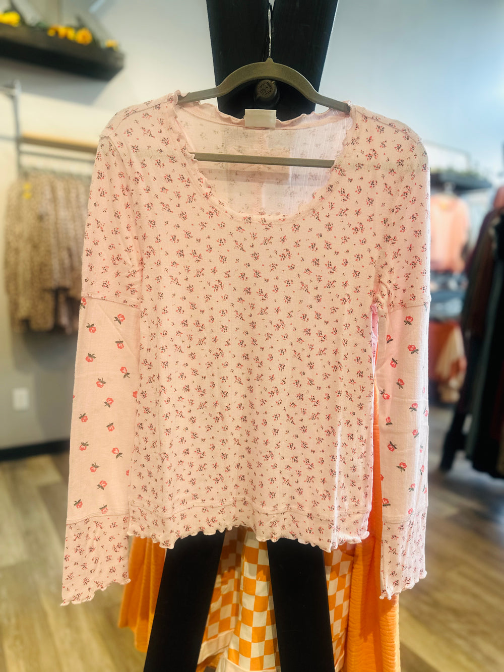 Printed Lettuce Hem Top