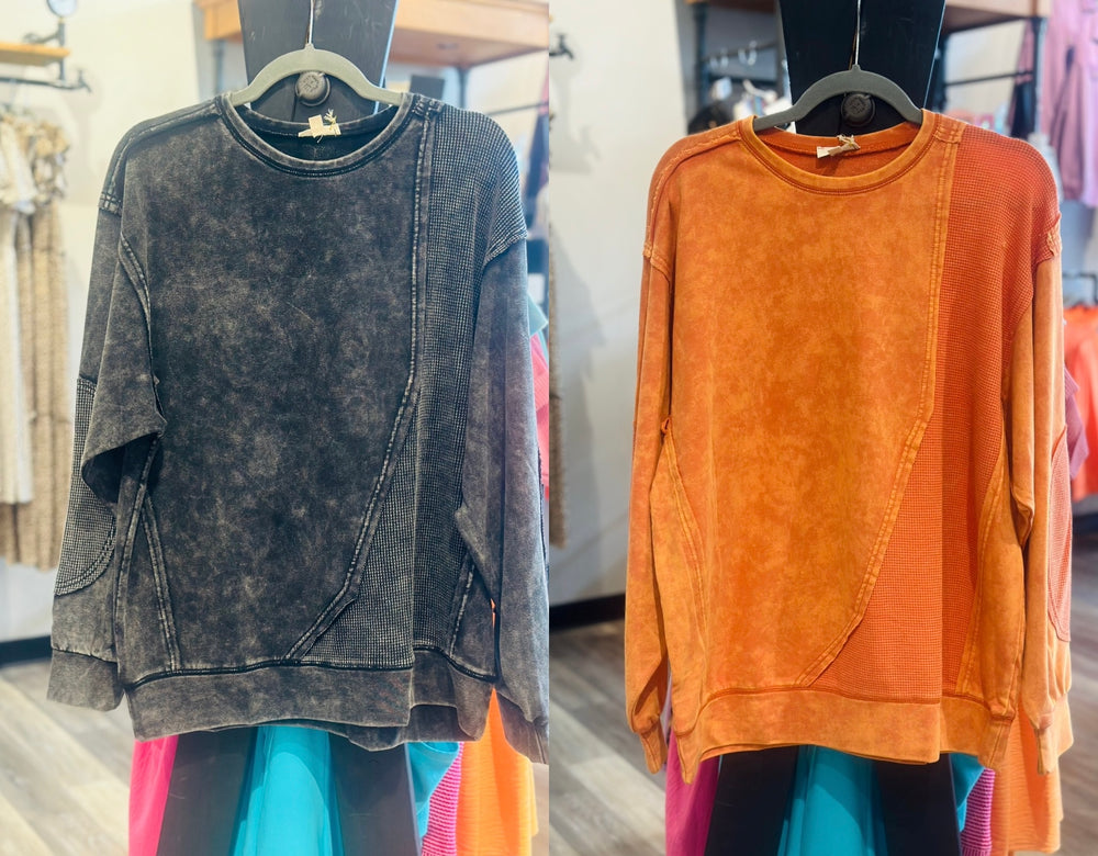 Mineral Wash Contrast Sweatshirt