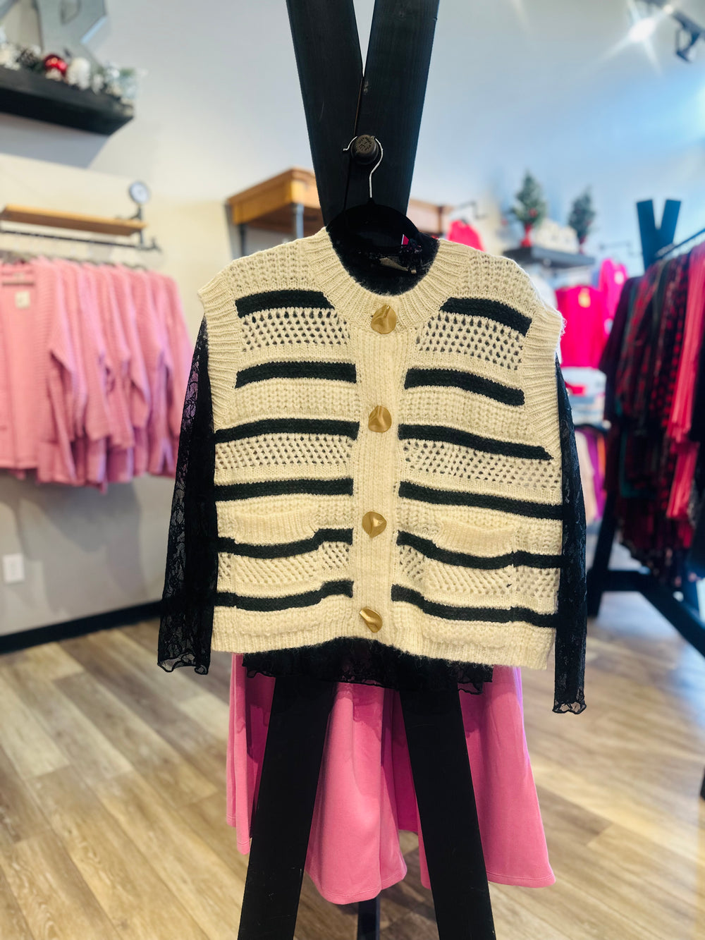 Stripe Sweater Knit Vest