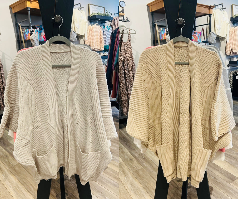 Open Front Knit Cardigan One Size