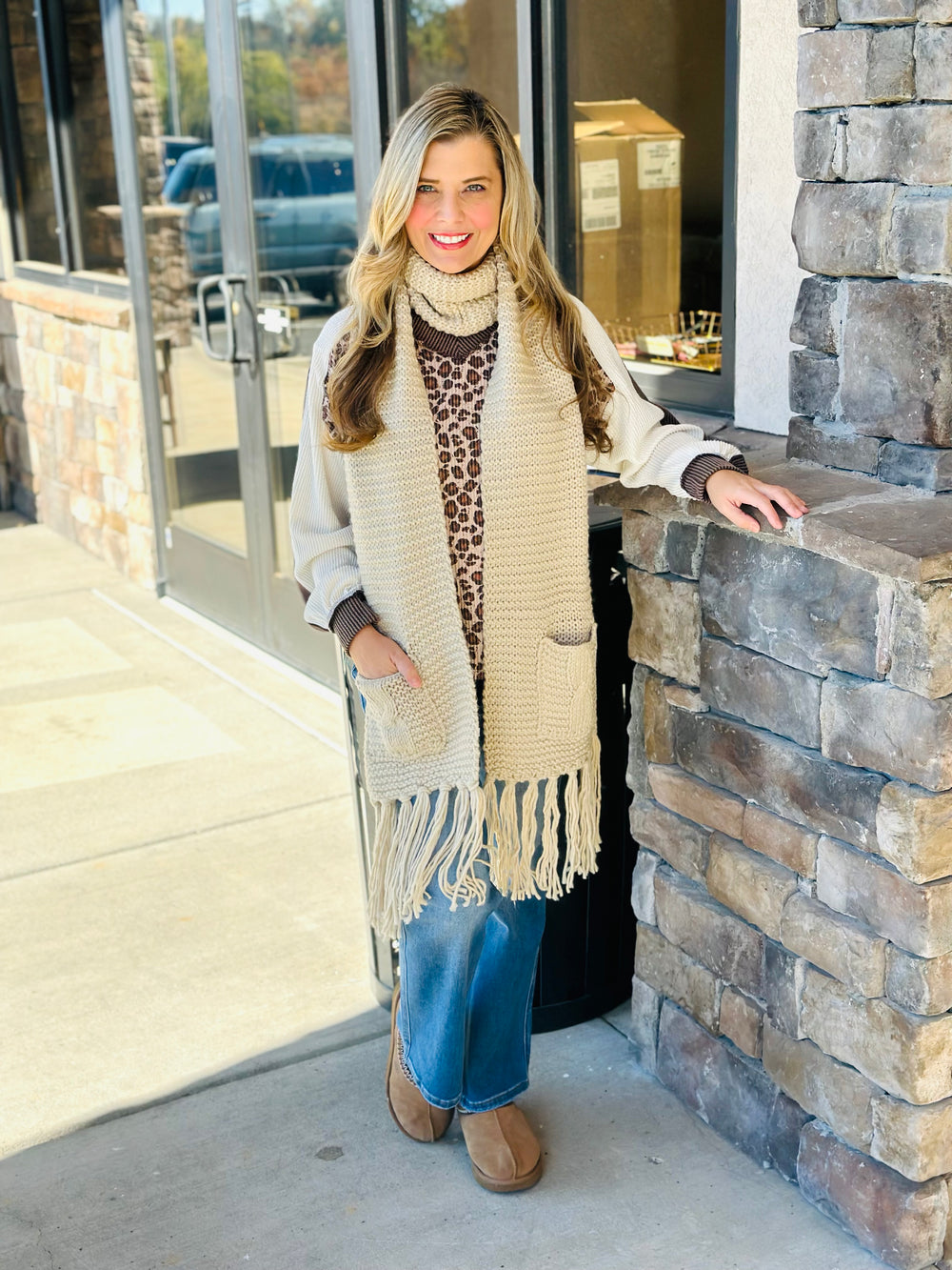 Oversized Two Pocket Scarf