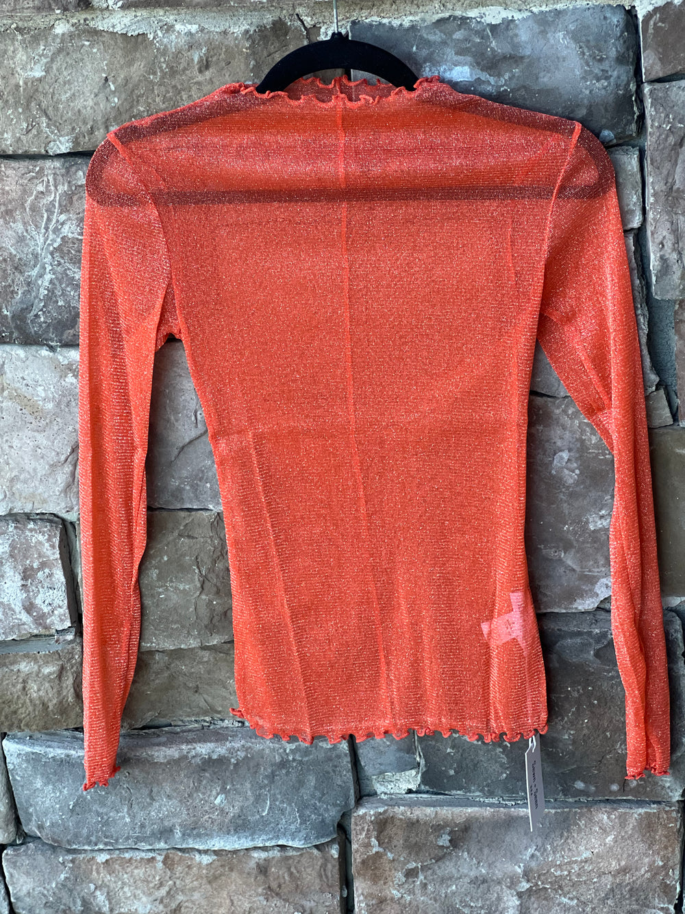 Metallic Mesh Orange Top