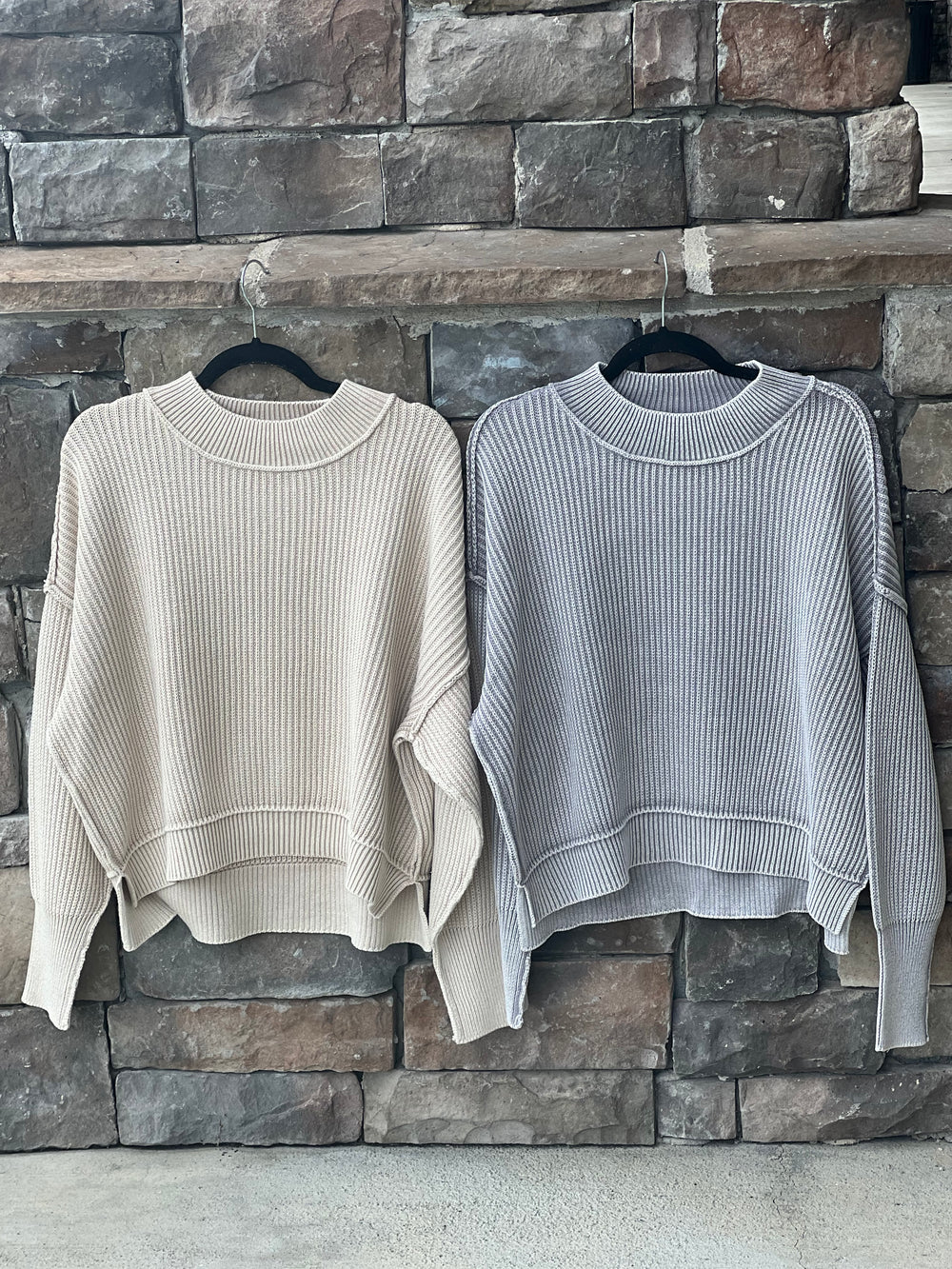 Washed Side Slit Sweater