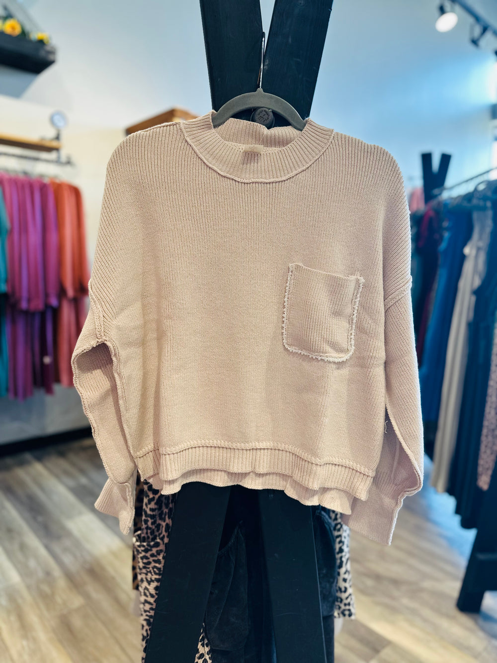 Knit Front Detail Sweater