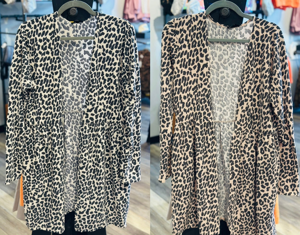 Animal Print Open Cardigan