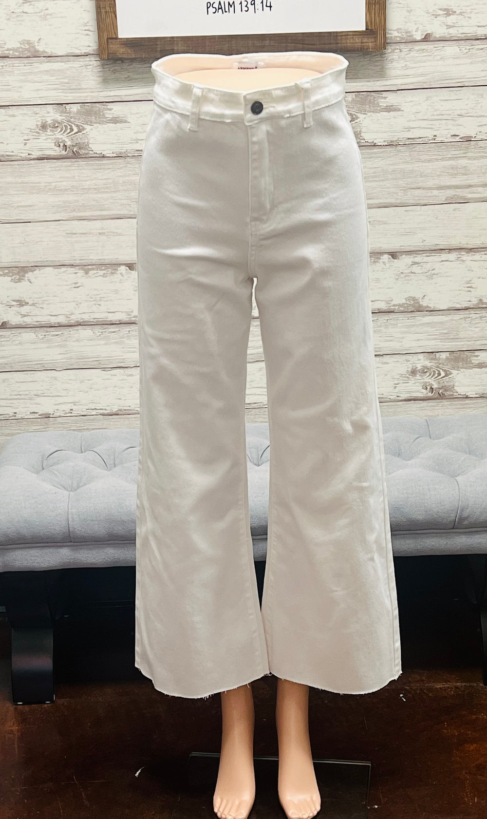 White High Rise Cropped Denim Jean