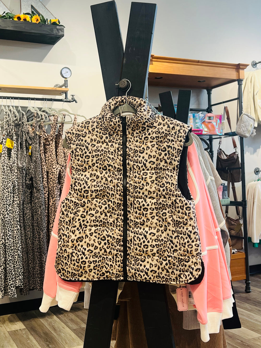 Leopard Puffer Vest