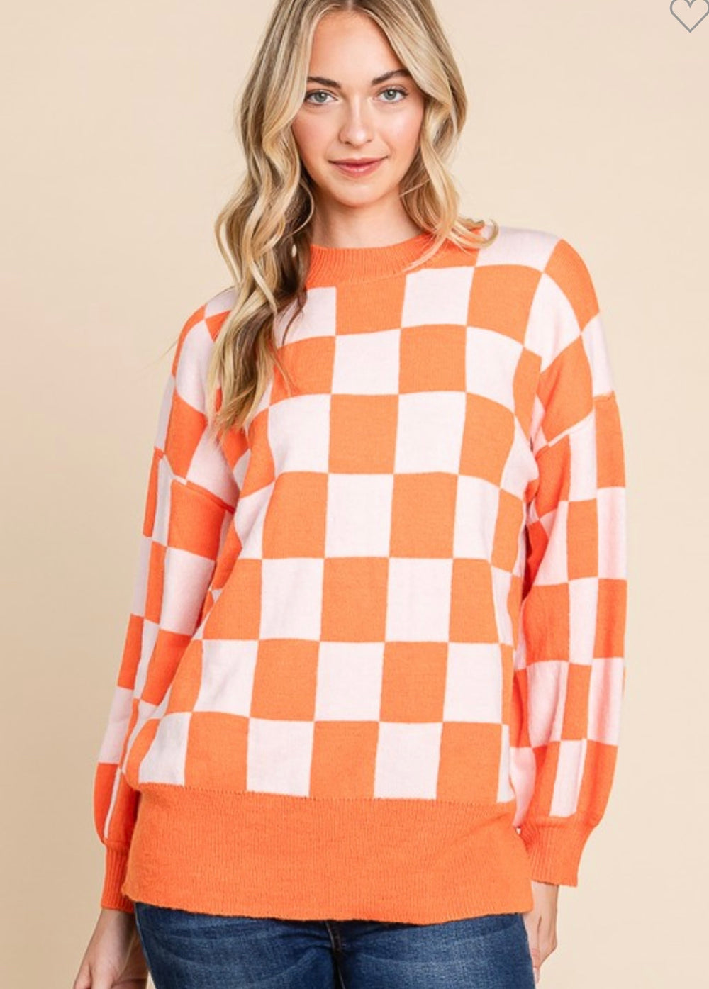 Checkered Print Sweater