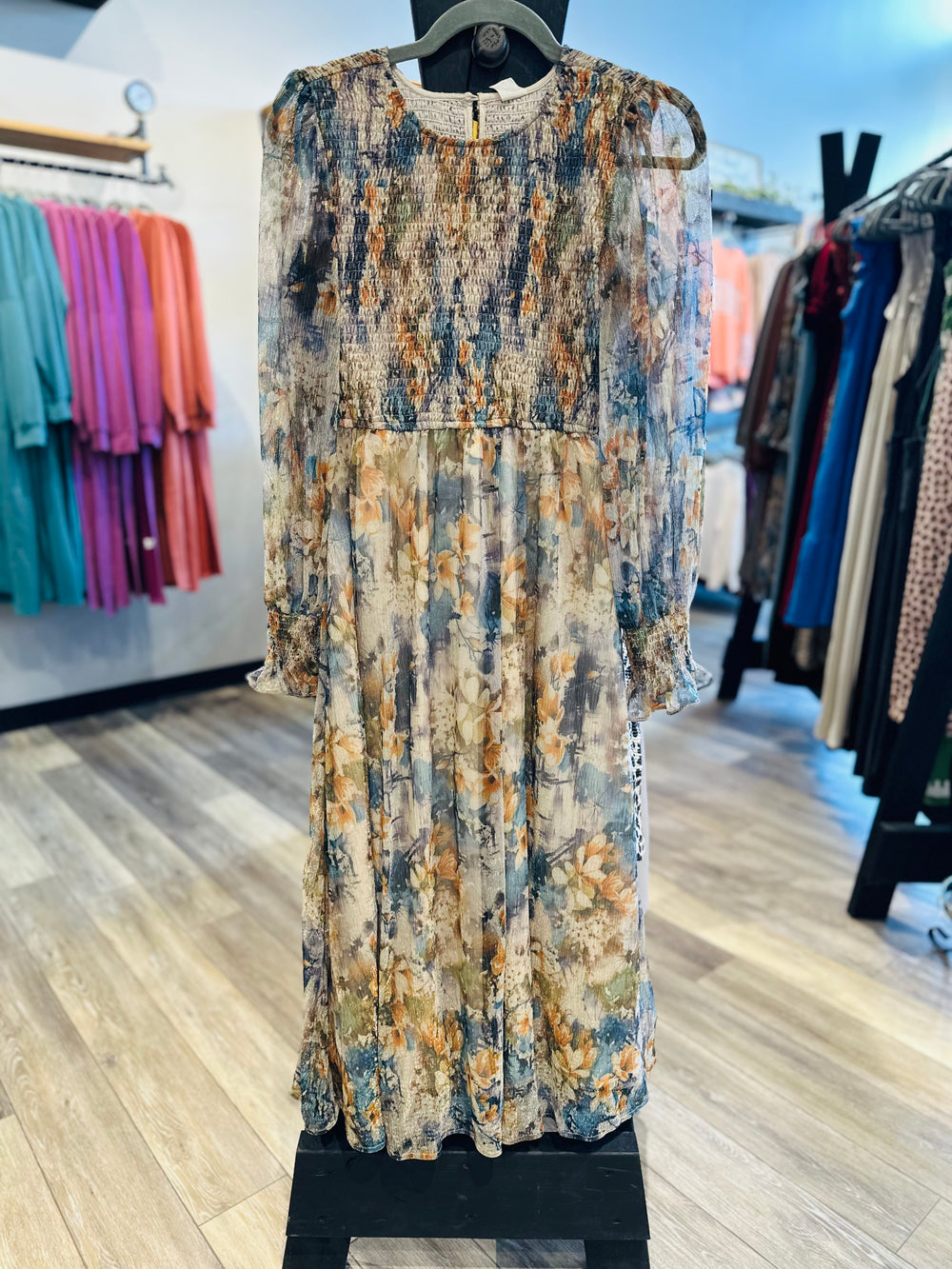 Smocked Lined Maxi Dress