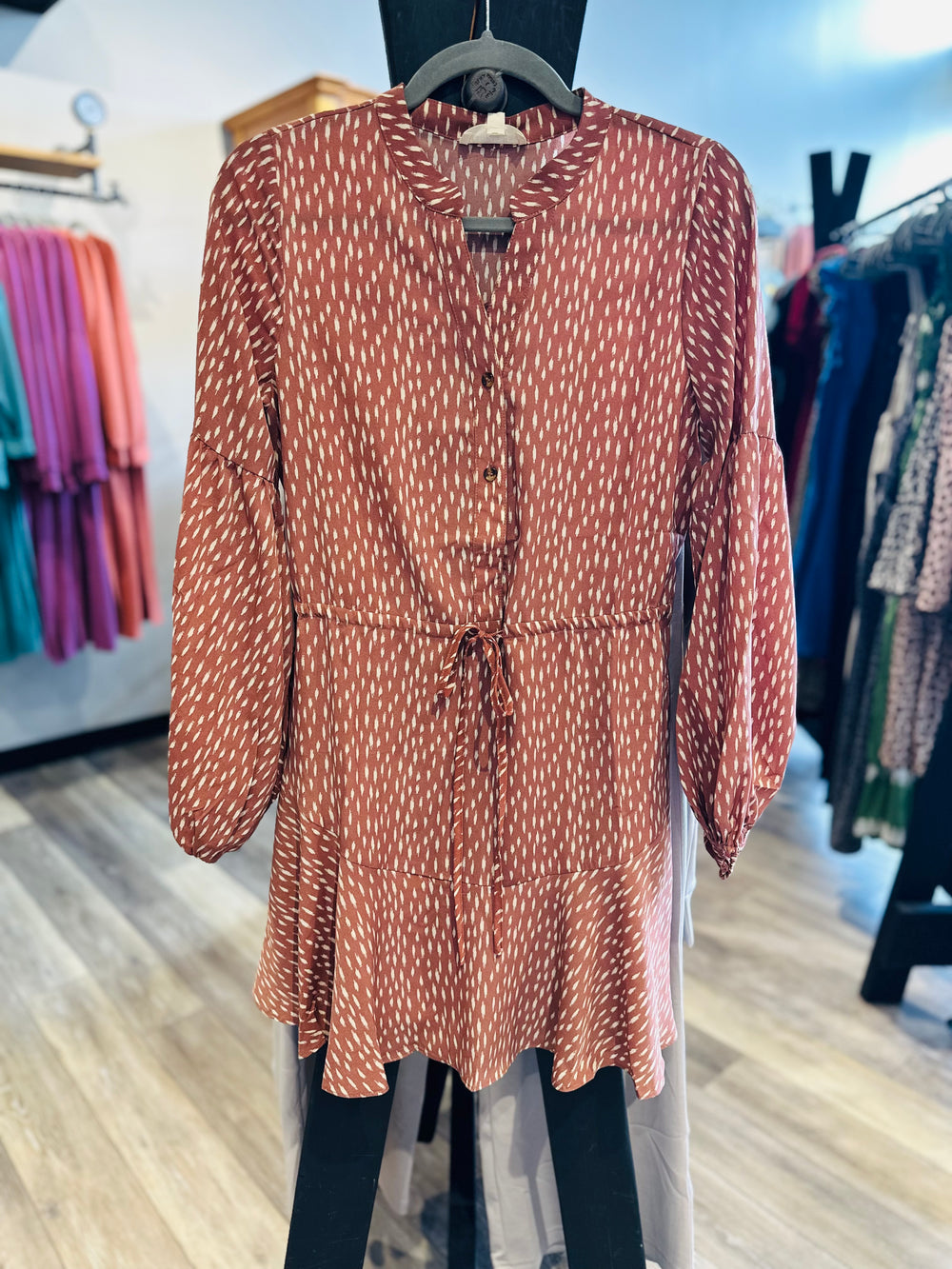 Button Down Tiered Dress