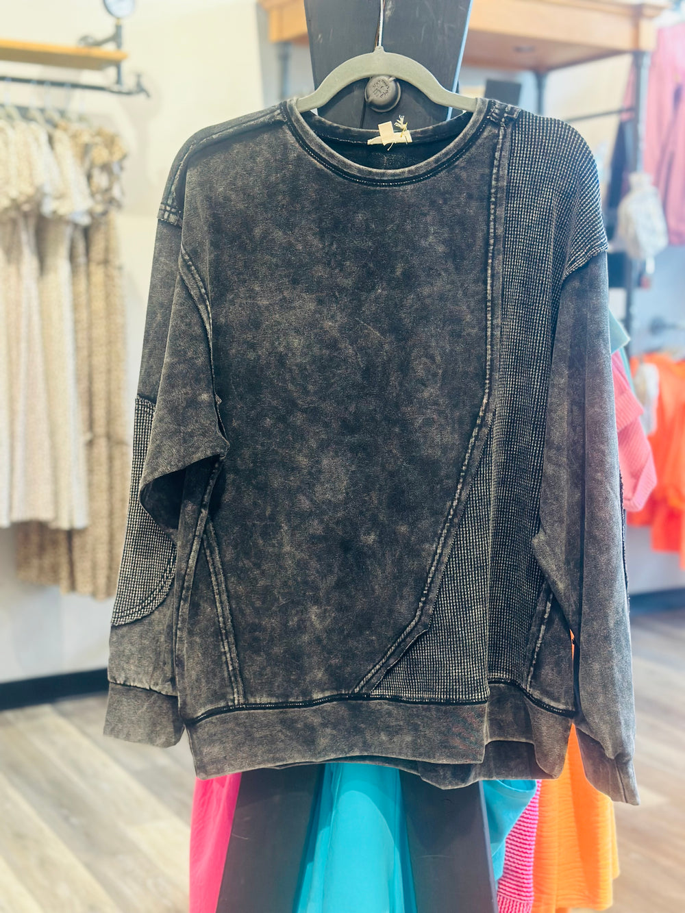 Black Mineral Wash Sweatshirt
