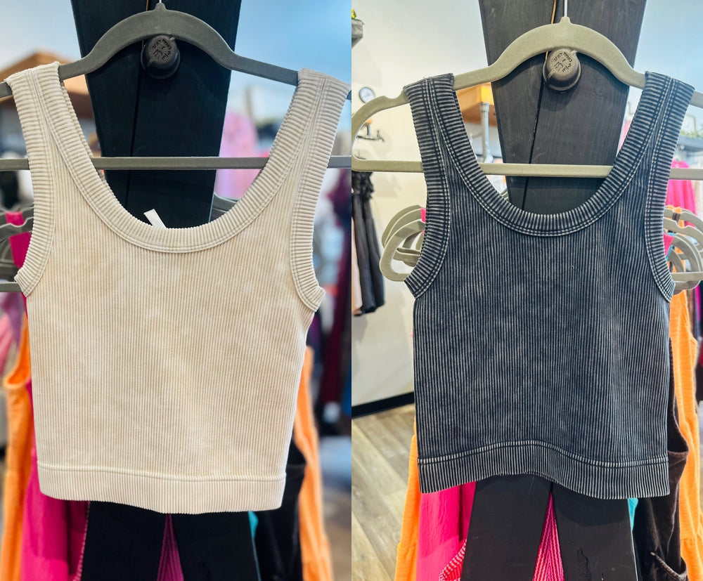 Ribbed Seamless Cropped Tank