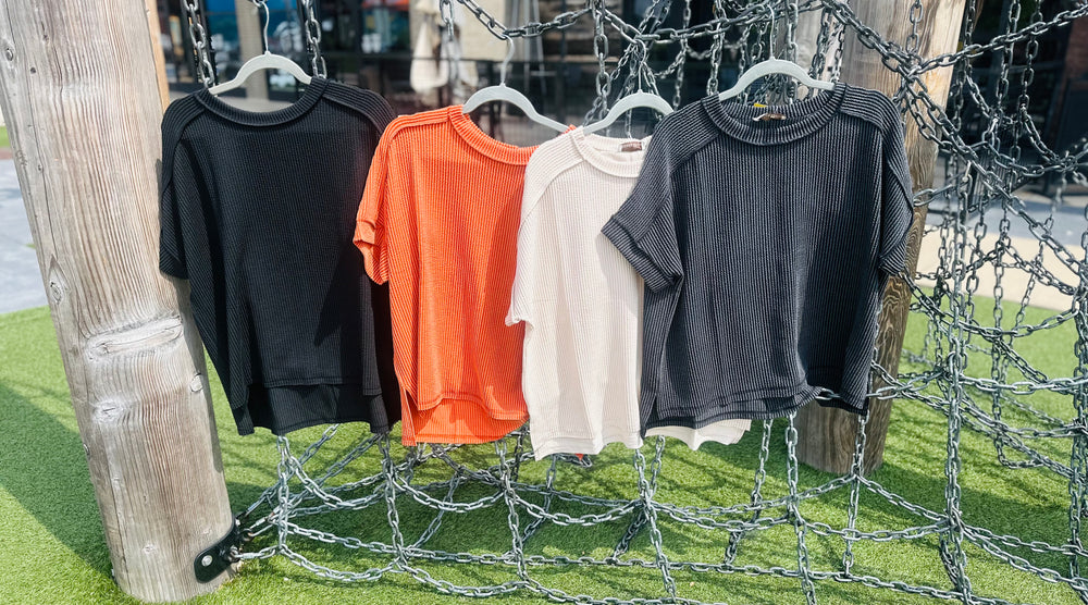 Ribbed Short Sleeve Top