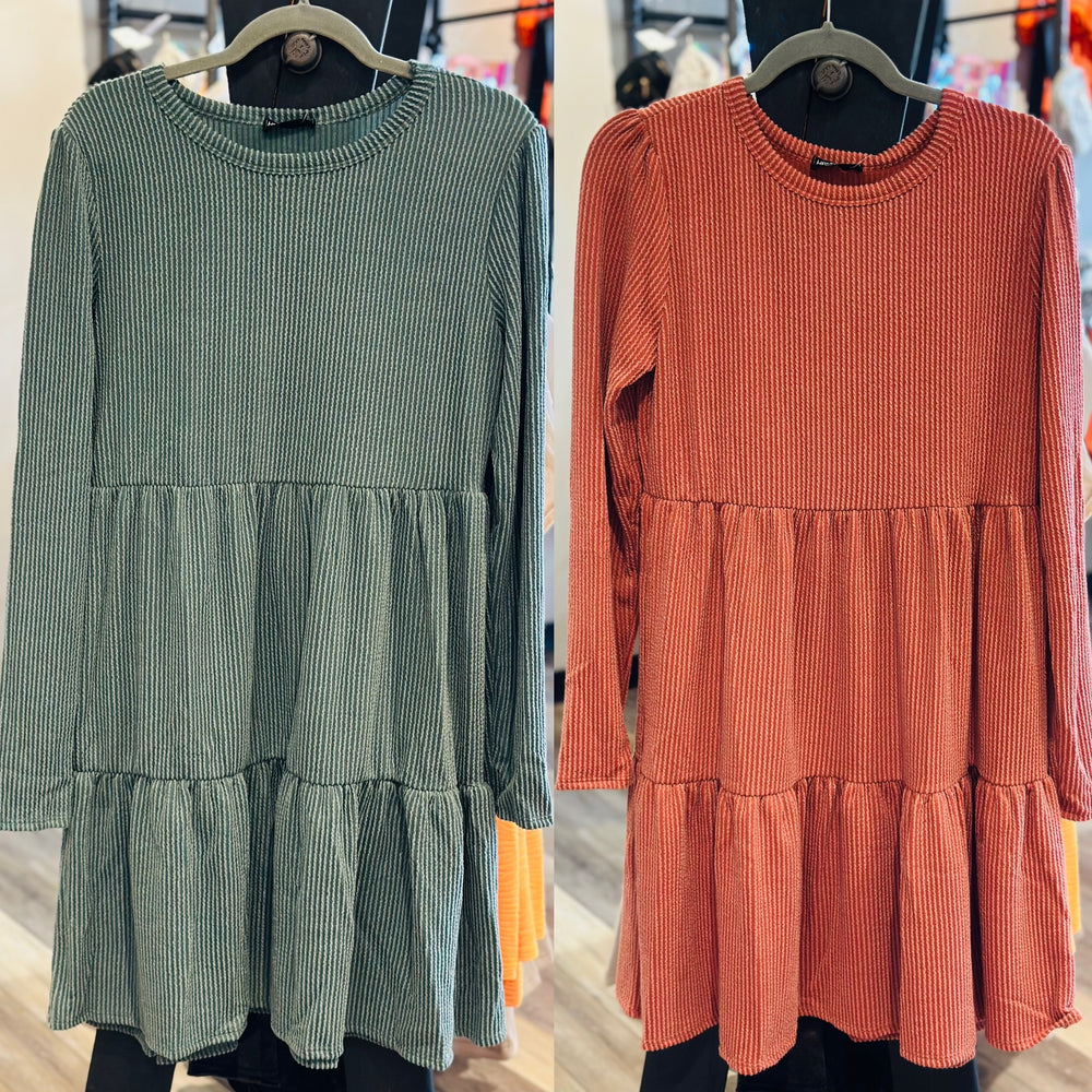 Tiered Ribbed Dress
