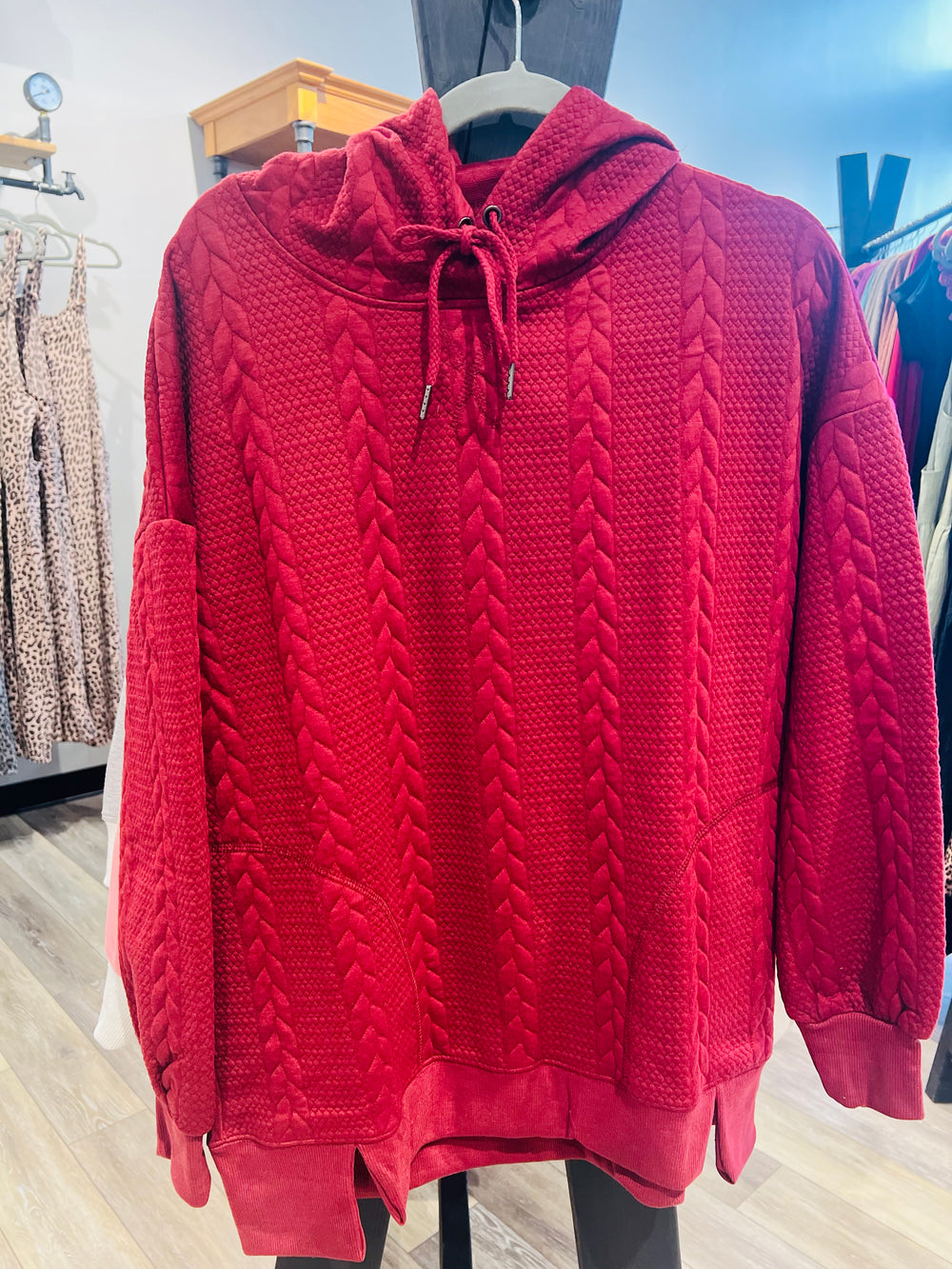 Cable Knit Textured Hoodie