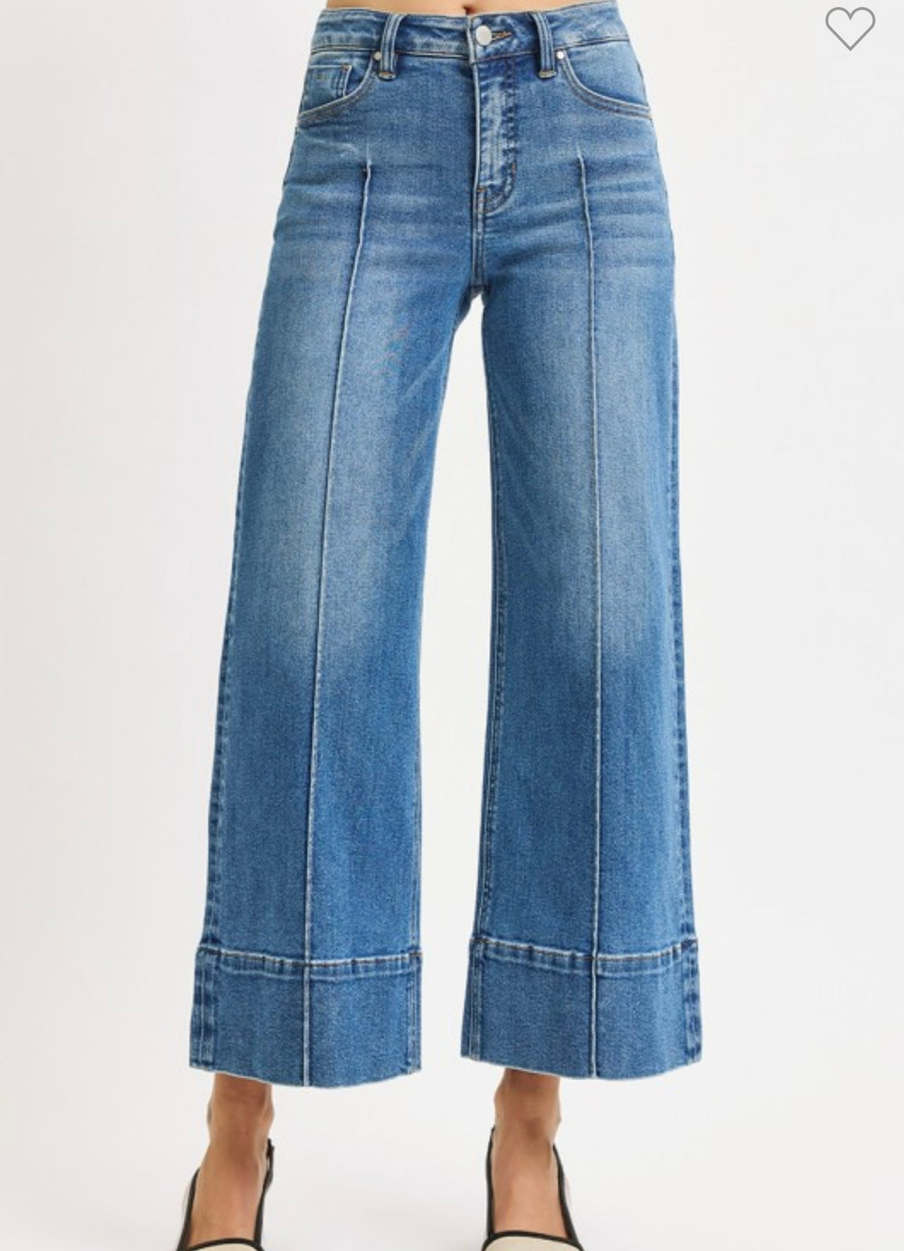 Risen Tummy Crop Wide Leg Jeans