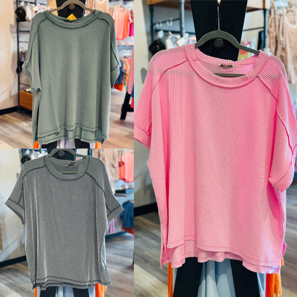 Curvy ~ Ribbed Corded Top