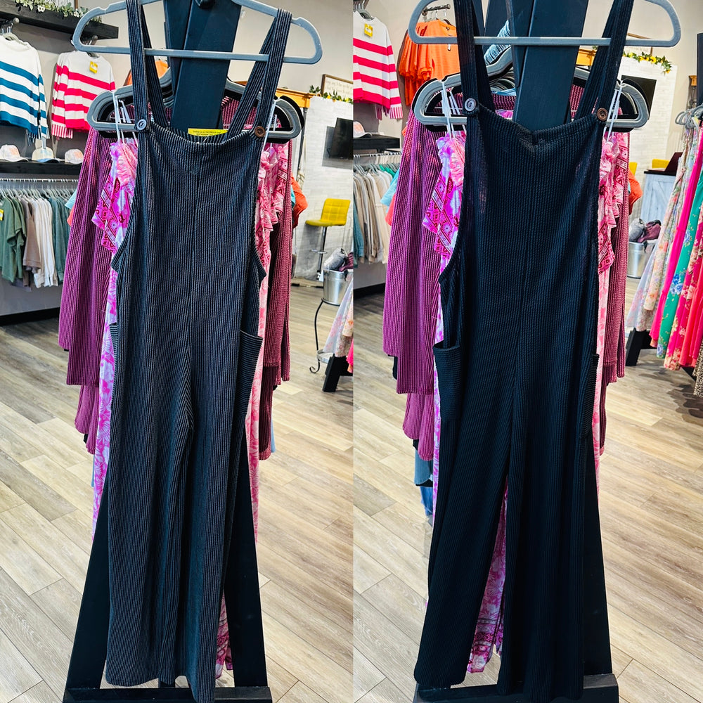 Rib Knit Overalls