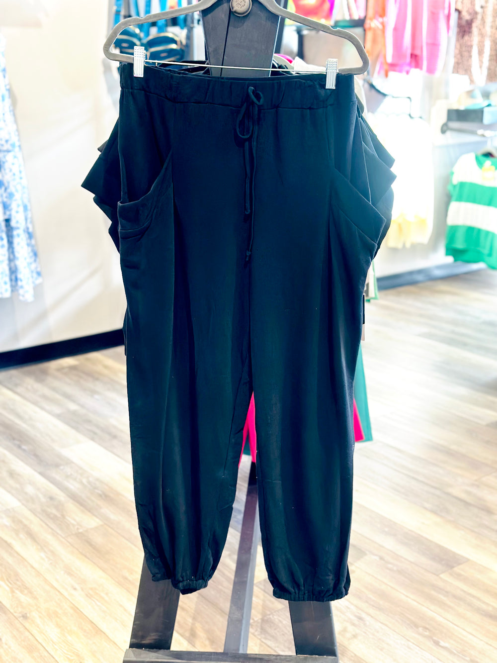 Curvy ~ Black Casual Joggers
