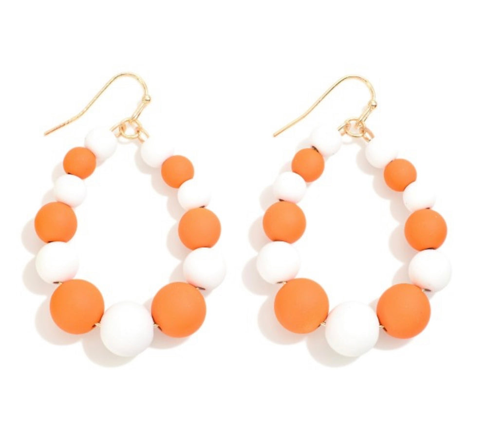 Orange and White Earrings