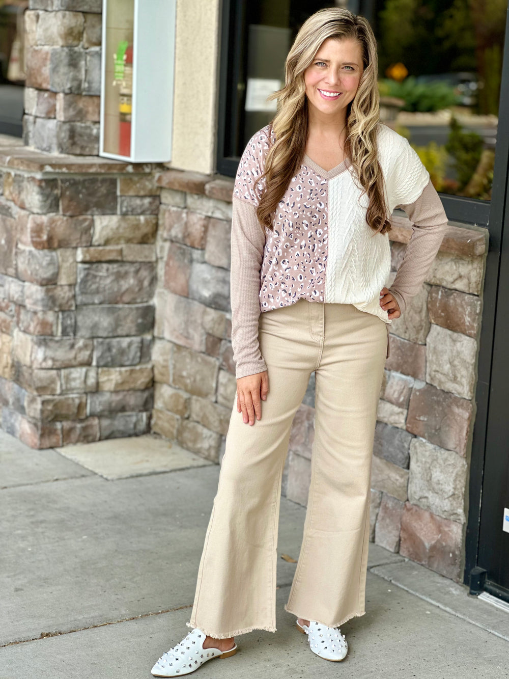 High Quality Stretch Denim Almond Milk