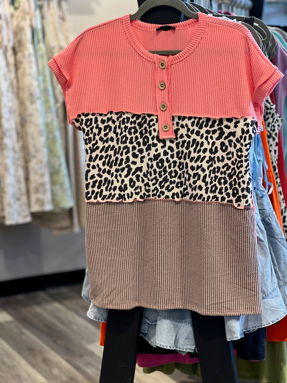 Ribbed Color Block Top