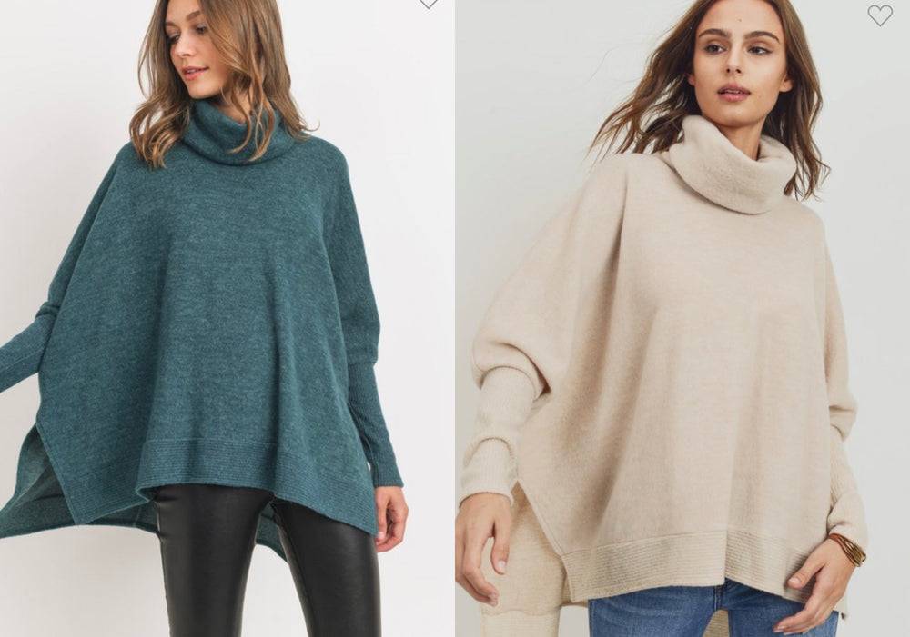 Brushed Cowl Turtle Neck Top