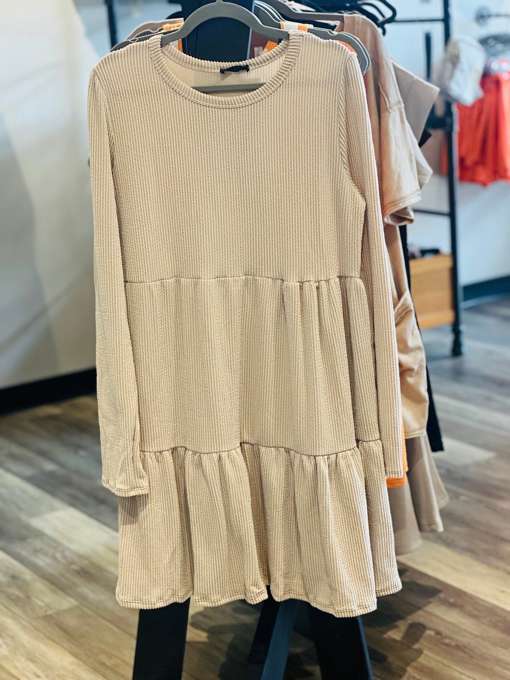 Oatmeal Tiered Dress