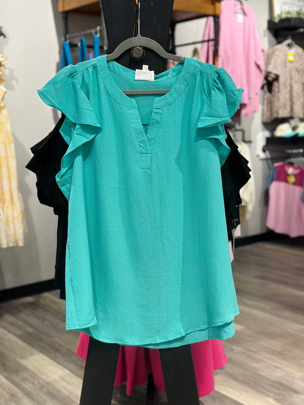 Curvy ~ Flutter Sleeve Top