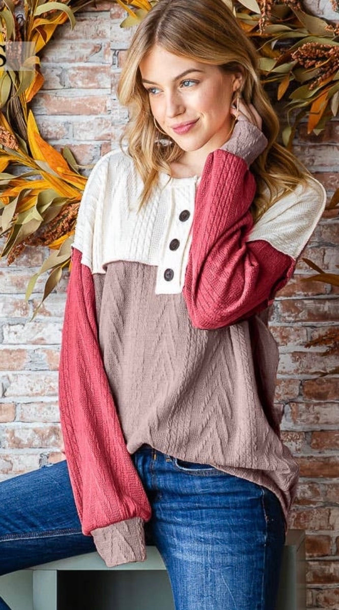 Curvy ~ Cable Knit Ribbed Sweater