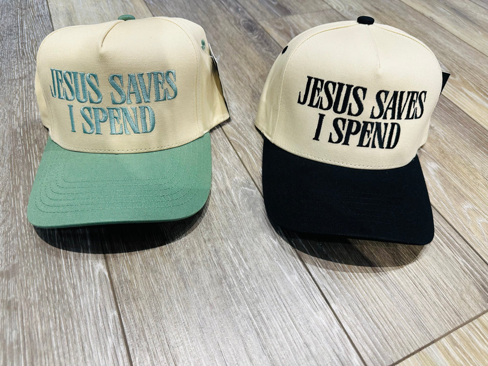 Jesus Saves I Spend Embroidered Hat