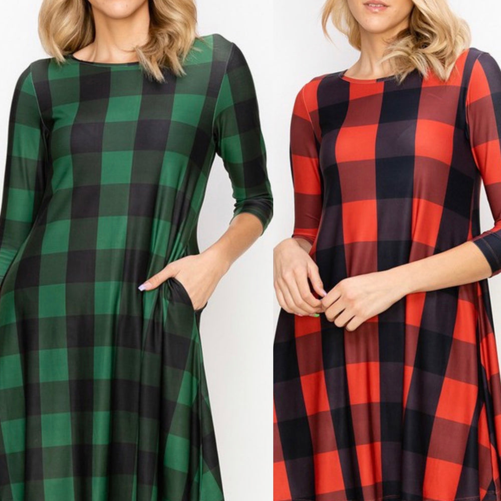 Plaid A-Line Dress