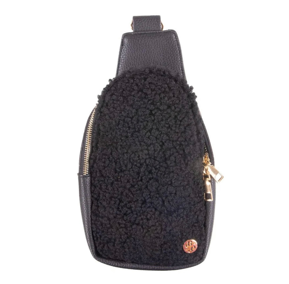 Simply Southern Black Sherpa Sling Bag