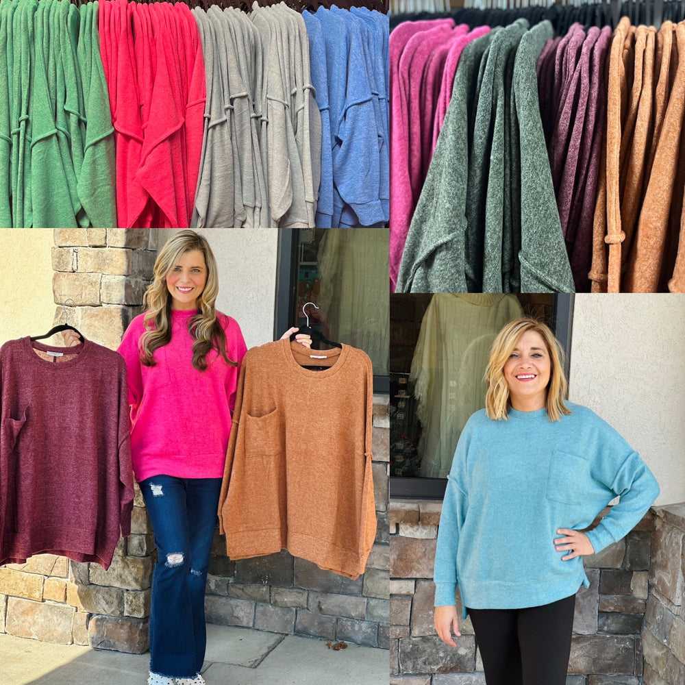Door Buster ~ Curvy Brushed Oversized Sweater