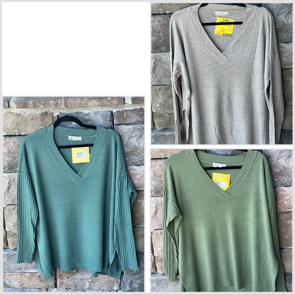 Solid V-Neck Sweater