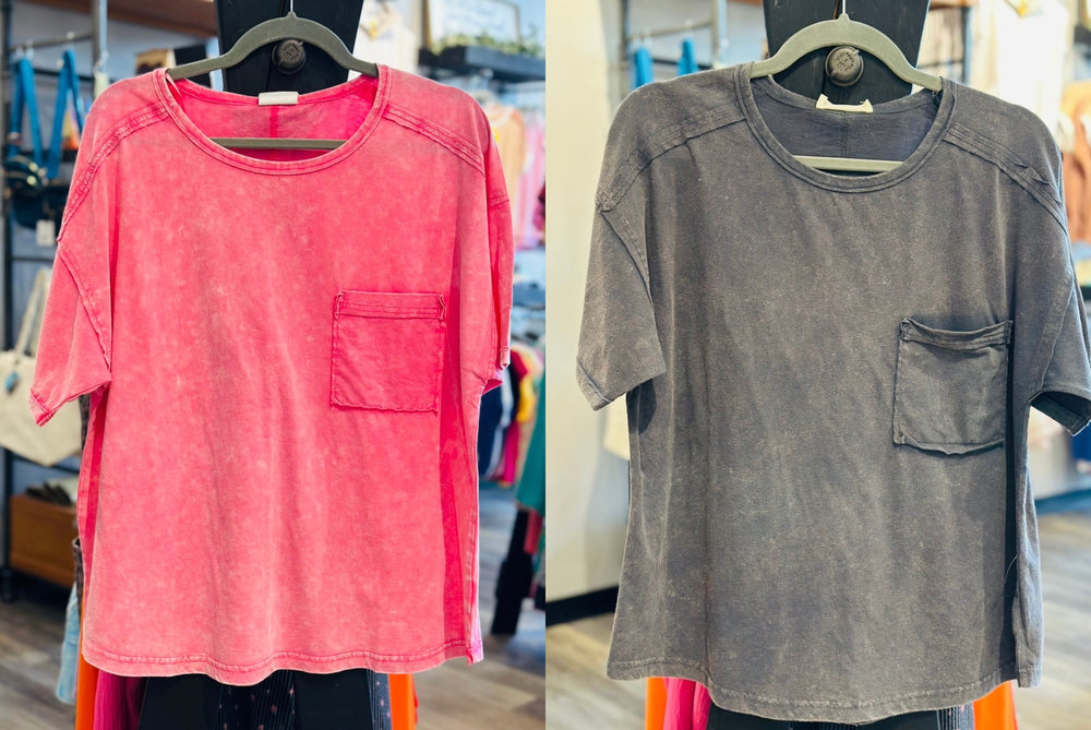 Mineral Wash Front Pocket Top