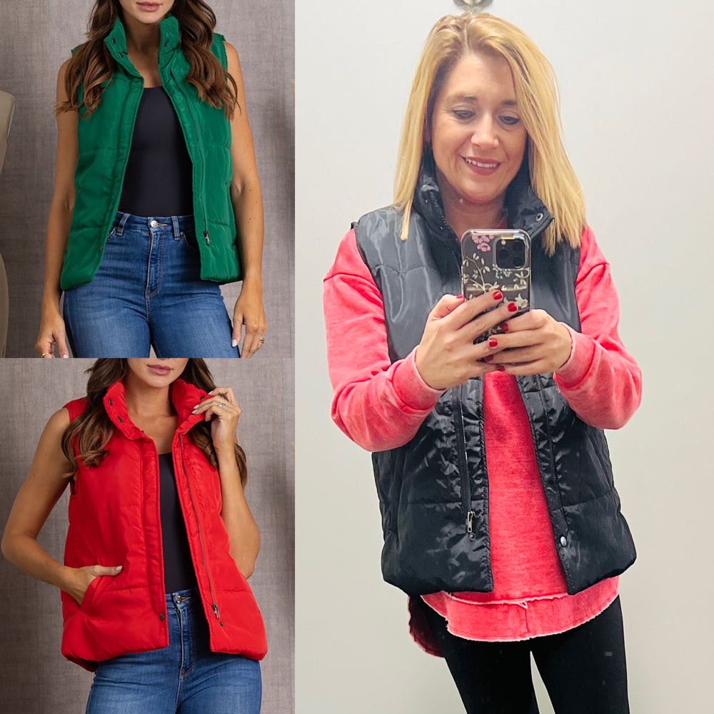 Solid Puffer Vest