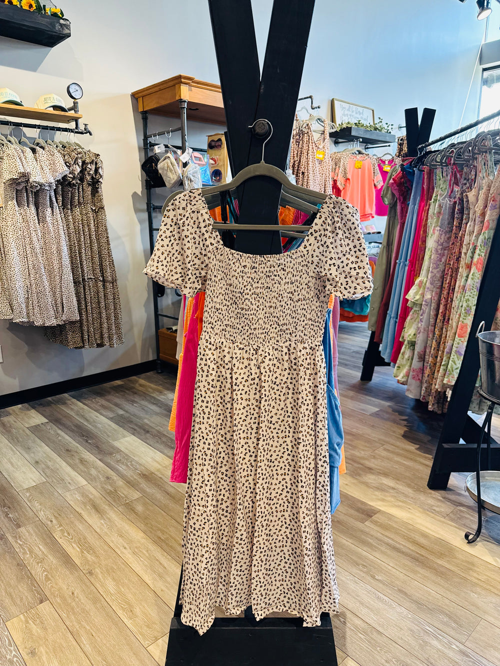 Leopard Smocked Dress