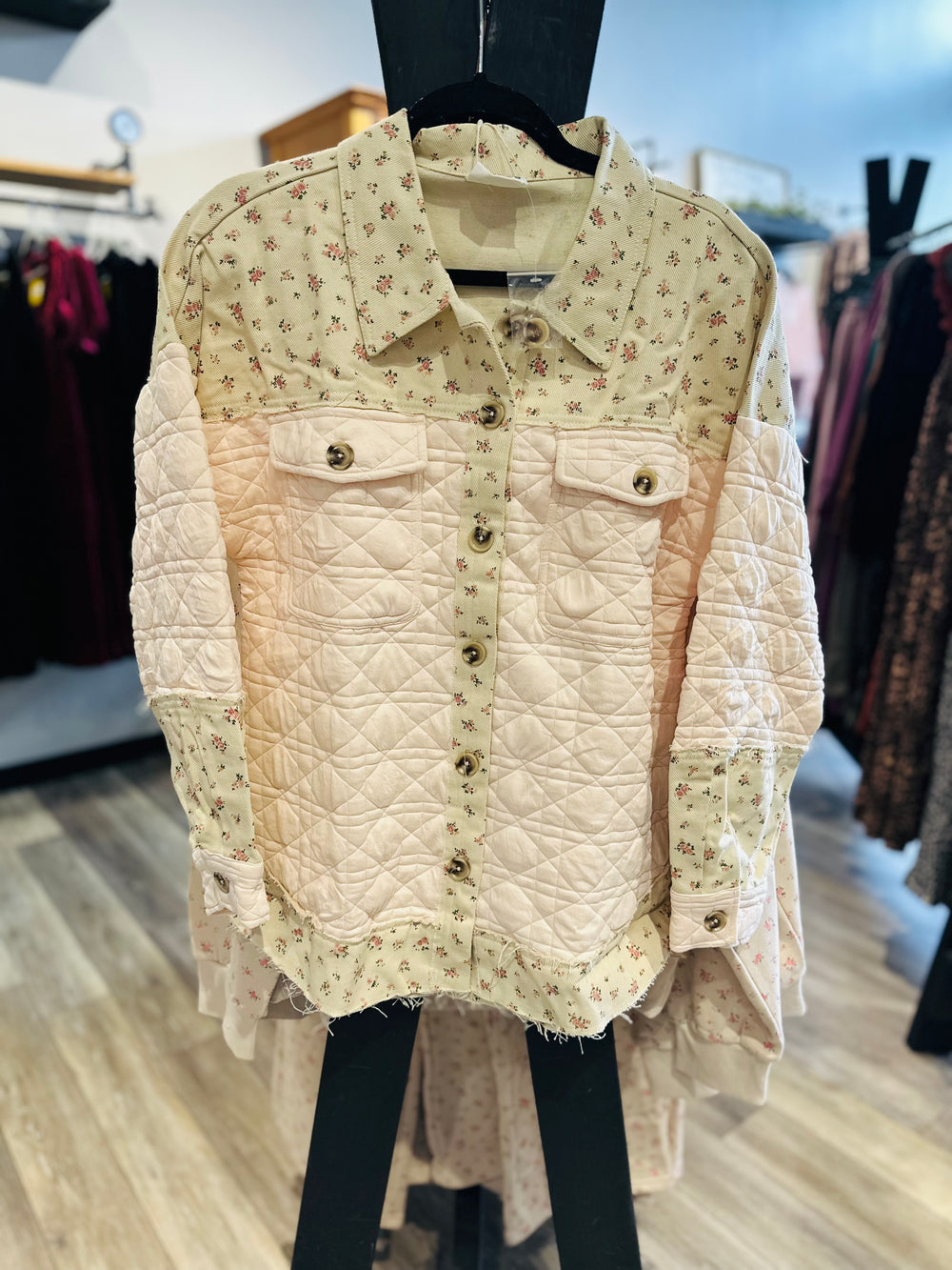 Floral Contrast Cotton Jacket