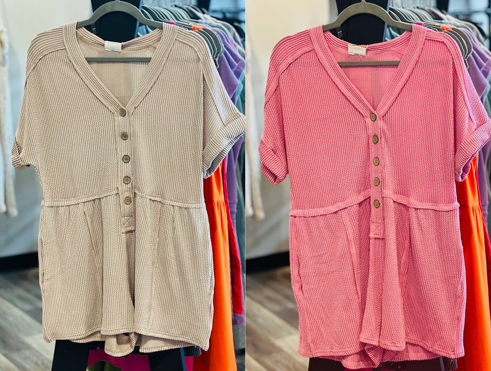 Ribbed Casual Romper