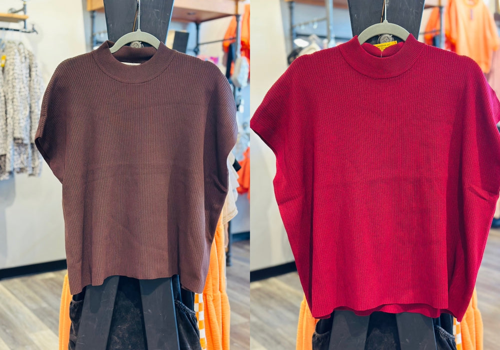 Mock Neck Boxy Sweater