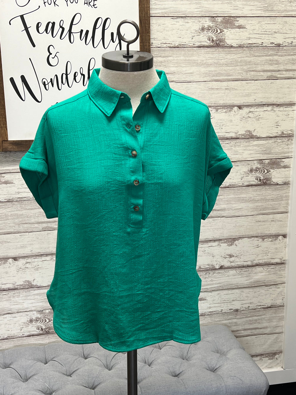 Mid Button Down Woven Top