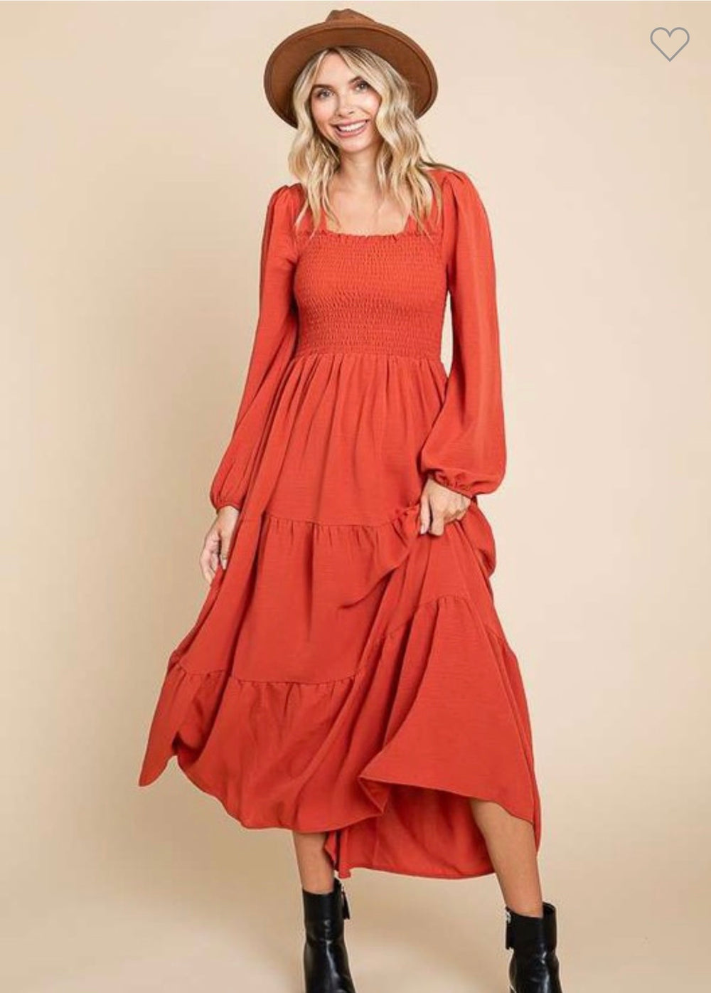 Cinnamon Smocked Maxi Dress