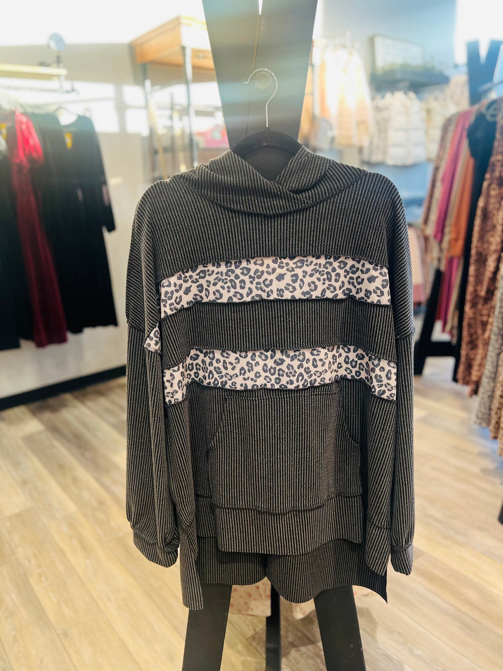 Curvy ~ Leopard Print Hoodie