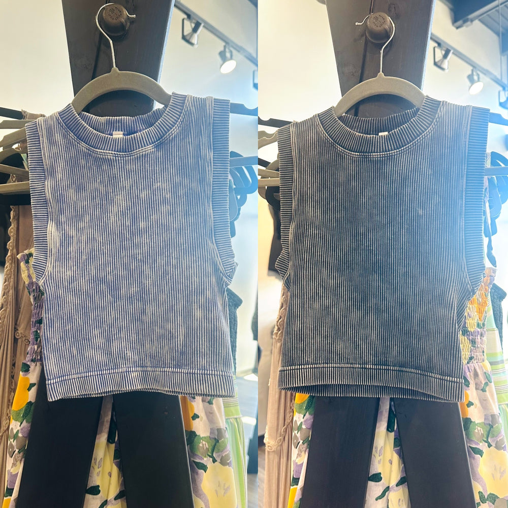 Stone Wash Cropped Top