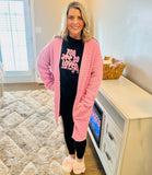 Pink Waffle Knit Cardigan